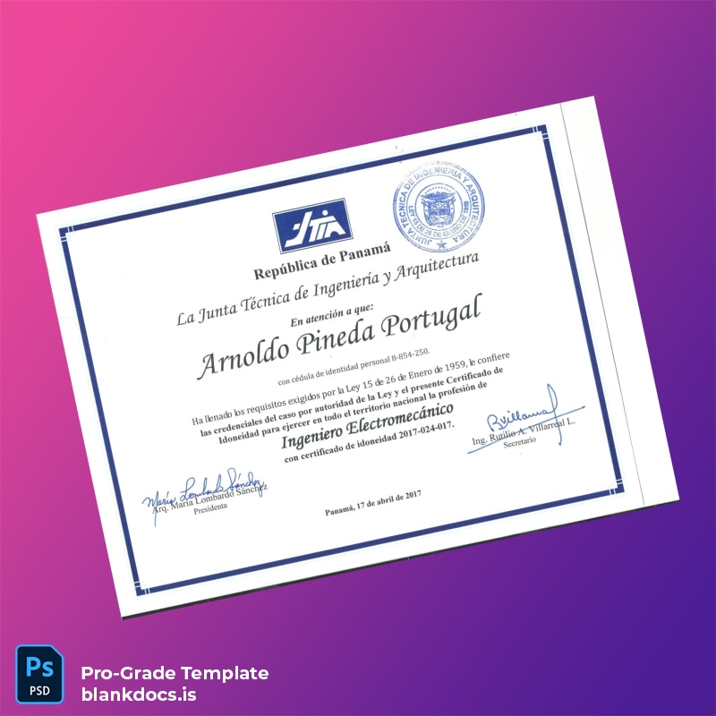 Blank Panama University Bachelor of Science in Electromechanical Engineering Template page 2 Document Preview - BlankDocs