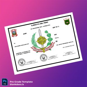 Blank Peru Army III Division Vehicle Driver Diploma Document Preview - BlankDocs