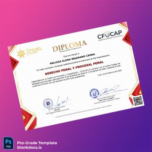 Blank Peru CFOCAP Diploma of High Specialization in Criminal Law and Procedural Law Document Preview - BlankDocs
