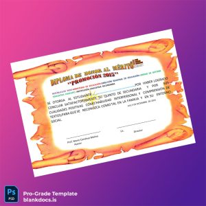 Blank Peru Chucuito Educational Institution Honor Diploma Document Preview - BlankDocs