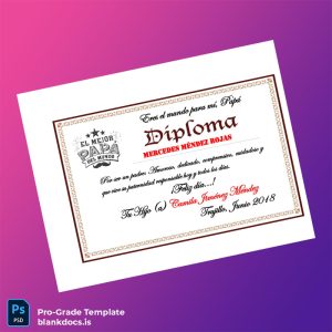Blank Peru Diploma for Father Certificate Document Preview - BlankDocs