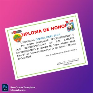 Blank Peru Diploma of Honor Template Document Preview - BlankDocs
