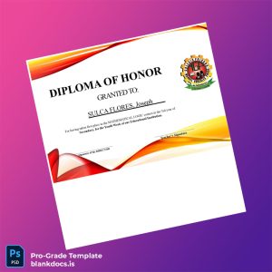 Blank Peru Educational Institution Honor Diploma in Secondary Document Preview - BlankDocs