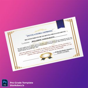 Blank Peru Escuela Patria Academic Achievement Recognition Certificate Document Preview - BlankDocs