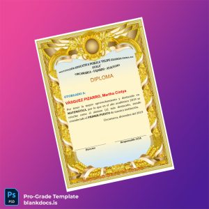 Blank Peru Felipe Guaman Poma de Ayala High School Diploma Document Preview - BlankDocs