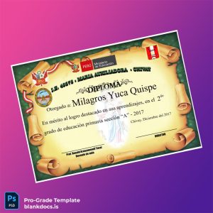 Blank Peru I.E. 40875 Maria Auxiliadora Diploma in Primary Education Document Preview - BlankDocs