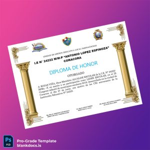 Blank Peru I.E. N° 24222 M_M-P _Antonio Lopez Espinoza_ Diploma of Honor Template Document Preview - BlankDocs