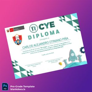 Blank Peru I.E. _Mi Colegio_ Diploma in Technical Specialty Group 1_ Garment Industry Document Preview - BlankDocs