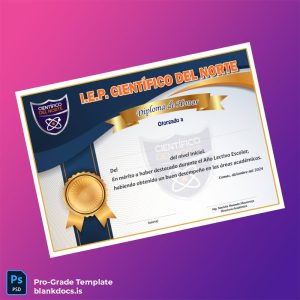 Blank Peru I.E.P. Científico del Norte Honor Diploma Template Document Preview - BlankDocs