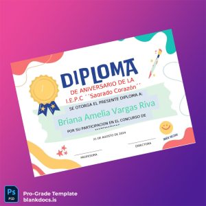 Blank Peru I.E.P.C. _Sagrado Corazón_ Diploma Template Document Preview - BlankDocs