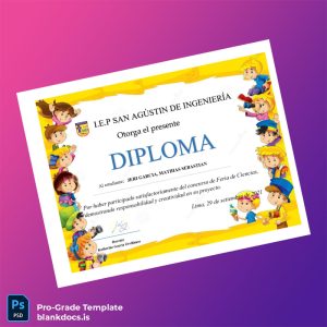 Blank Peru I.E.P San Agustín de Ingeniería Participation Diploma Template Document Preview - BlankDocs