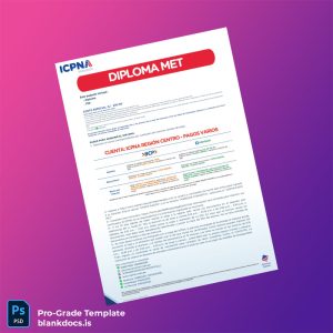 Blank Peru ICPNA REGION CENTRO High School Diploma Template Document Preview - BlankDocs