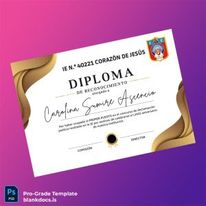 Blank Peru IE N.° 40221 Corazón de Jesús Poetry Competition Diploma Document Preview - BlankDocs