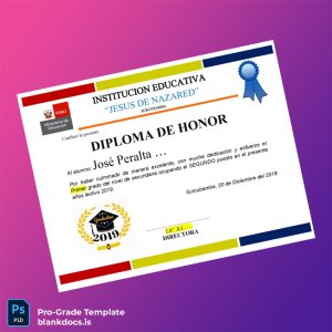 Blank Peru Institución Educativa _Jesús de Nazared_ Honor Diploma Certificate Document Preview - BlankDocs
