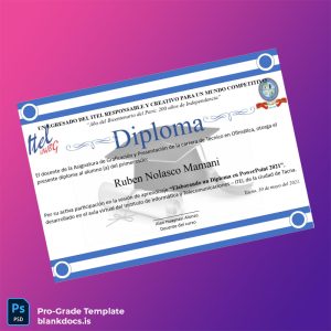 Blank Peru Institute of Informatics and Telecommunications Diploma Template Document Preview - BlankDocs