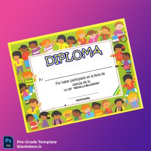 Blank Peru Institution Educativa Inicial 557 Medalla Milagrosa Diploma of Participation Document Preview - BlankDocs