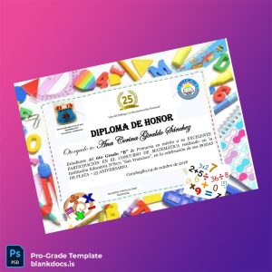 Blank Peru Institution Educativa N°8171 _San Francisco_ Honor Diploma Document Preview - BlankDocs