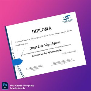 Blank Peru Instituto Regional de Oftalmología Javier Servat Univazo Medical Surgeon Diploma in Ophthalmology Template Document Preview - BlankDocs
