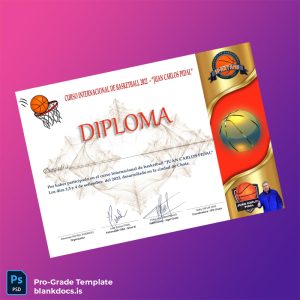 Blank Peru International Basketball Course Diploma Template Document Preview - BlankDocs