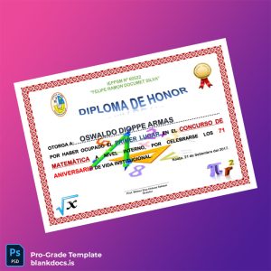Blank Peru Jepps N° 60522 Diploma of Honor Template Document Preview - BlankDocs