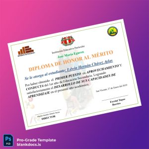 Blank Peru José María Eguren Honor Diploma Template Document Preview - BlankDocs