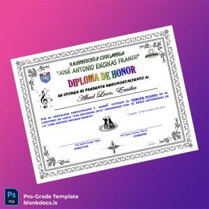 Blank Peru Jose Antonio Encinas Franco Honor Diploma Template Document Preview - BlankDocs