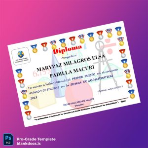 Blank Peru L.E.P. Nuevo Mundo Diploma in Mathematics Template Document Preview - BlankDocs