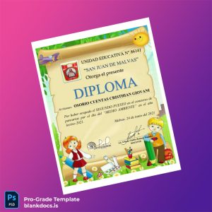 Blank Peru San Juan de Malvas Diploma Template Document Preview - BlankDocs