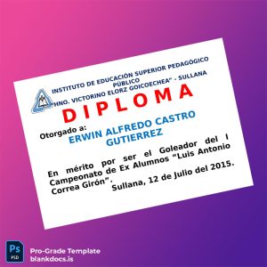 Blank Peru Sullana Diploma Template Document Preview - BlankDocs