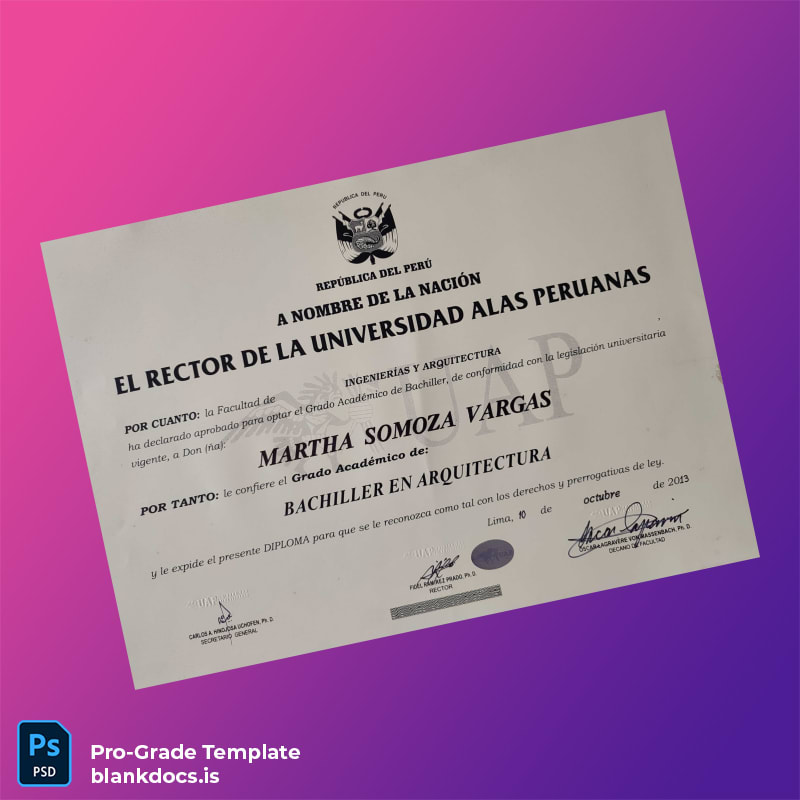 Blank Peru Universidad Alas Peruanas Bachelor of Architecture Template Document Preview - BlankDocs