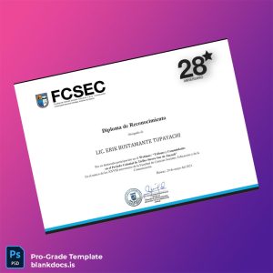 Blank Peru Universidad Nacional Santiago Antúnez de Mayolo Diploma of Recognition Document Preview - BlankDocs