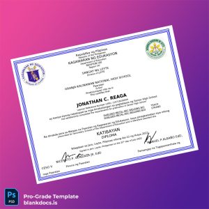 Blank Philippines Granja-Kalinawan National High School Senior High School Diploma Document Preview - BlankDocs
