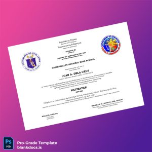 Blank Philippines Guinicolalay National High School High School Diploma Document Preview - BlankDocs