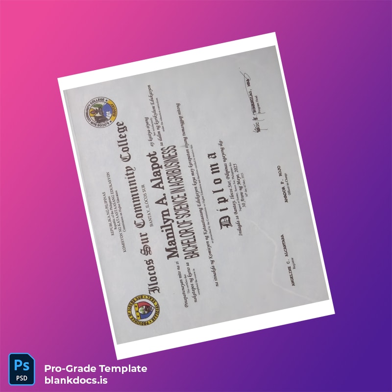 Blank Philippines Iloos Sur Community College Bachelor of Science in Agribusiness Template Document Preview - BlankDocs