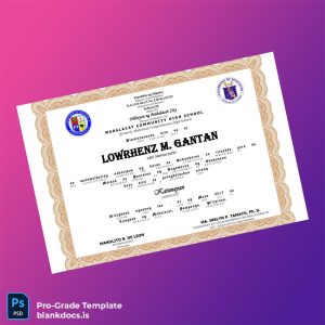 Blank Philippines Mabalacat Community High School High School Diploma Document Preview - BlankDocs