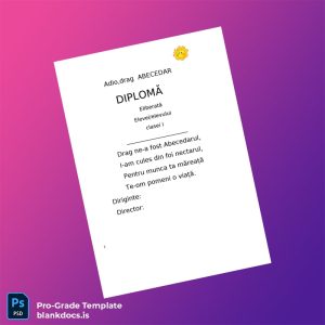 Blank Romania Abecedar Class I Diploma Template Document Preview - BlankDocs