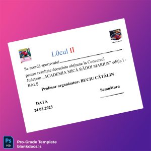 Blank Romania Academia Mică Rădoi Marius Second Place Diploma Document Preview - BlankDocs