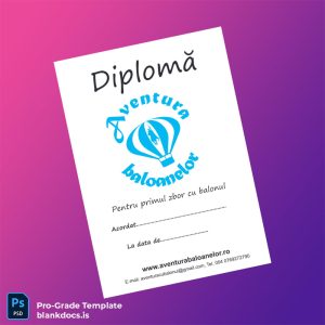 Blank Romania Aventura Balonelor Simple Diploma Template Document Preview - BlankDocs