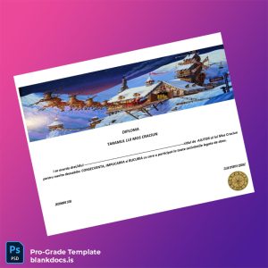 Blank Romania Club Sportiv Zodiac Christmas Helper Diploma Document Preview - BlankDocs