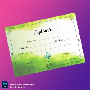 Blank Romania Diploma de Absolvire Template Document Preview - BlankDocs