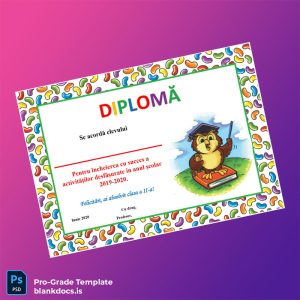 Blank Romania Diploma for Completion of 2nd Grade Document Preview - BlankDocs