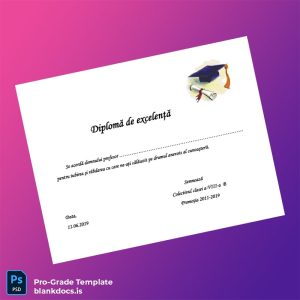 Blank Romania Diploma of Excellence for Professor Template Document Preview - BlankDocs
