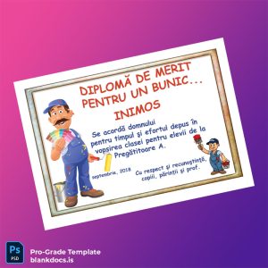 Blank Romania Diploma of Merit Template Document Preview - BlankDocs