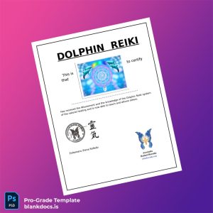 Blank Romania Dolphin Reiki Diploma Template Document Preview - BlankDocs
