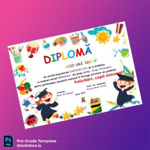 Blank Romania Grădinița Bernadea Preschool Diploma Document Preview - BlankDocs