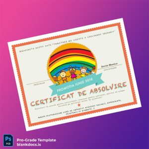 Blank Romania Grădinița Happy Days Preschool Certificate Template Document Preview - BlankDocs