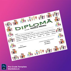 Blank Romania Guliver Kindergarten Eco Costume Diploma Document Preview - BlankDocs