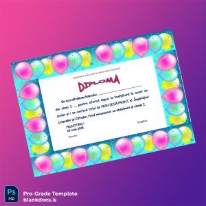 Blank Romania Ministry of Education Abecedar Diploma Certificate Document Preview - BlankDocs