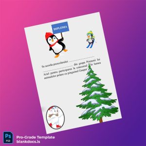 Blank Romania Pinguin Diploma Template Document Preview - BlankDocs