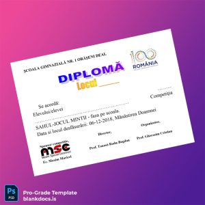 Blank Romania School Diploma in Chess Competition Document Preview - BlankDocs
